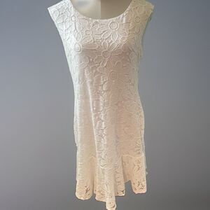 Connected Apparel White Lace Romantic Cottage Core Wedding Dress Lined Size 12